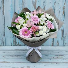 Букет цветов из:  Герберы, Альстромерии и Хризантемы в Сангаре