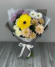 Букет цветов из:  Розы, Герберы и Хризантемы #REPLACE_PRED# Сангаре