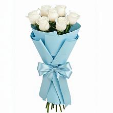 Букет 7 белых роз Проуд в Сангаре