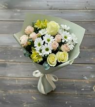 Букет цветов из:  Альстромерии, Розы и Хризантемы в Сангаре