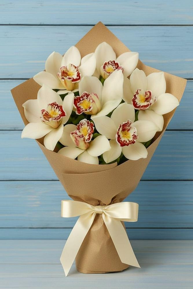 Букет цветов из: Орхидеи и Розы в Сангаре