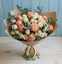 Букет цветов из:  Альстромерии и Розы #REPLACE_PRED# Сангаре